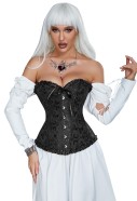 12 Pieces Soft Steel Bones Black Sexy Jacquard Palace Style Corset