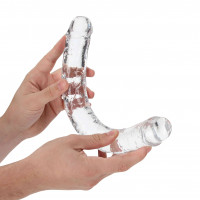 Obojstranné dildo Crystal Clear (34 cm)
