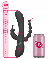 Silikónový vibrátor Black Trinity (22 cm)