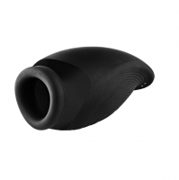 Ramrod Heating Squeezable Vibrating Stroker Black nahrievací stláčateľný masturbátor (15,5 cm)