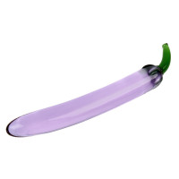 Sklenené dildo Mr. Eggplant (19 cm)