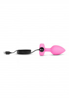 B-Vibe vibračný análny kolík Heart S/M s diaľkovým ovládaním + darček ToyCleaner 75ml