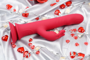 Aphrodite Bunny Twister rotujúci vibrátor na klitoris s prísavkou (24 cm) + ToyCleaner 75 ml darček