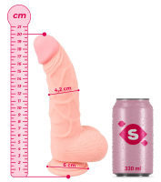 Silikónové dildo s prísavkou a semenníkmi Rich Man (20 cm)