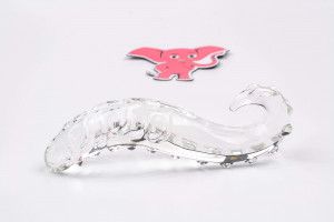 Sklenené dildo Tantric Touch (20 cm) + darček Toybag