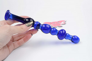 Sklenené dildo Noble Illusion No.1 (16 cm) + darček Toybag