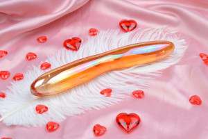 Sklenené dildo Sensualist (18 cm) + darček Toybag