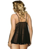 Plus size čierna košieľka Mysterious Love