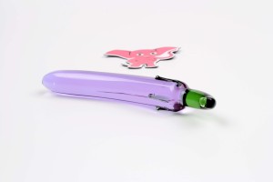 Sklenené dildo Mr. Eggplant (19 cm)
