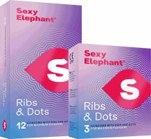 Sexy Elephant – vrúbkované kondómy Ribs & Dots