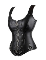 12 Pieces Plastic Bone Black Sexy Faux Leather Square Buckles Corset