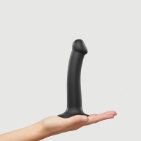 Strap on Me Semi-Realistic Dual Density Bendable Dildo Black – M