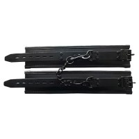 ROUGE Leather Padded Wrist Cuffs Black with Black Accessories