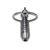 ROUGE Stainless Steel Hollow Beaded Probe & Cock Ring (1cm thick)