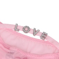Pink Mesh Heart Embroidered Sexy Women Thong XS-M