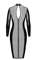 NOIR F371 Luxuria Crystal Back Sheer Midi Dress