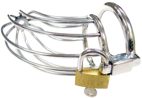 ROUGE Stainless Steel Chasity Cock Cage with Padlock