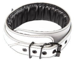 Kožený obojok z bielej kože Sexy Elephant – Aria Collar