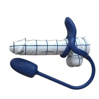 Vibračný erekčný krúžok s vajíčkom na diaľkové ovládanie Double Control