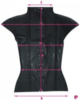 Latexové tričko na zips - rozmery