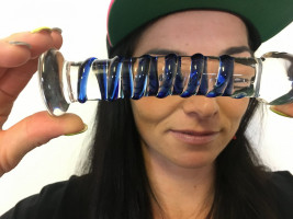 Sklenené dildo Arts Clair Bleu a Dominika