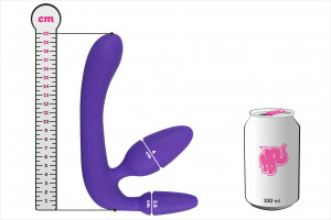 Partnerské dildo Strapless Triple Game s plechovkou