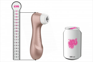 Satisfyer Pre 2 Next Generation podtlaková pomôcka, rozmery v porovnaní s plechovkou
