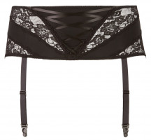 Plus size čierny podväzkový pás Belt