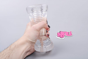 Masturbátor Clear Jack, v ruke