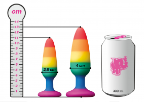 Análny kolík s prísavkou Rainbow Euphoria, plechovka