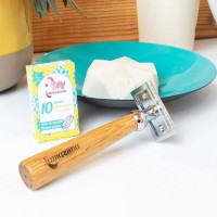 Lamazuna luxusná darčeková sada na holenie - strojček, sada čepieľok, 100% natural mydlo One Blade For Life