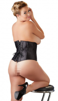 Plus size čierny korzet Satin Touch
