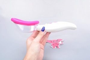 Automatická vibračná vákuová pumpa na vagínu Pink &amp; White