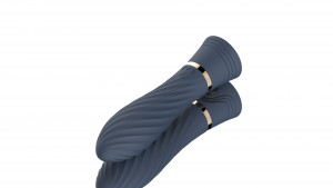 Vibrátor z dvojitého silikónu Blue Velvet