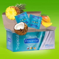 Pasante Tropical – ochutené latexové kondómy (144 ks)