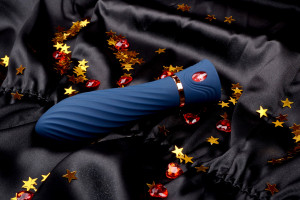 Vibrátor z dvojitého silikónu Blue Velvet