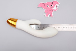 Svietiaci silikónový vibrátor s výbežkom na klitoris Lumisphere Bunny (19,5 cm), rozmery