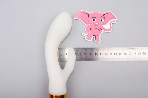 Svietiaci silikónový vibrátor s výbežkom na klitoris Lumisphere Bunny (19,5 cm), rozmery