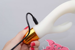 Svietiaci silikónový vibrátor s výbežkom na klitoris Lumisphere Bunny (19,5 cm), nabíjanie